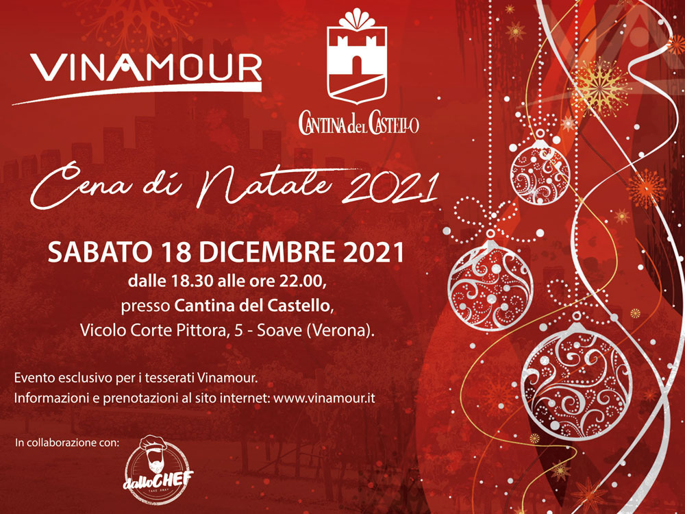 Vinamour Cena di Natale 2021 presso Cantina del Castello a Soave
